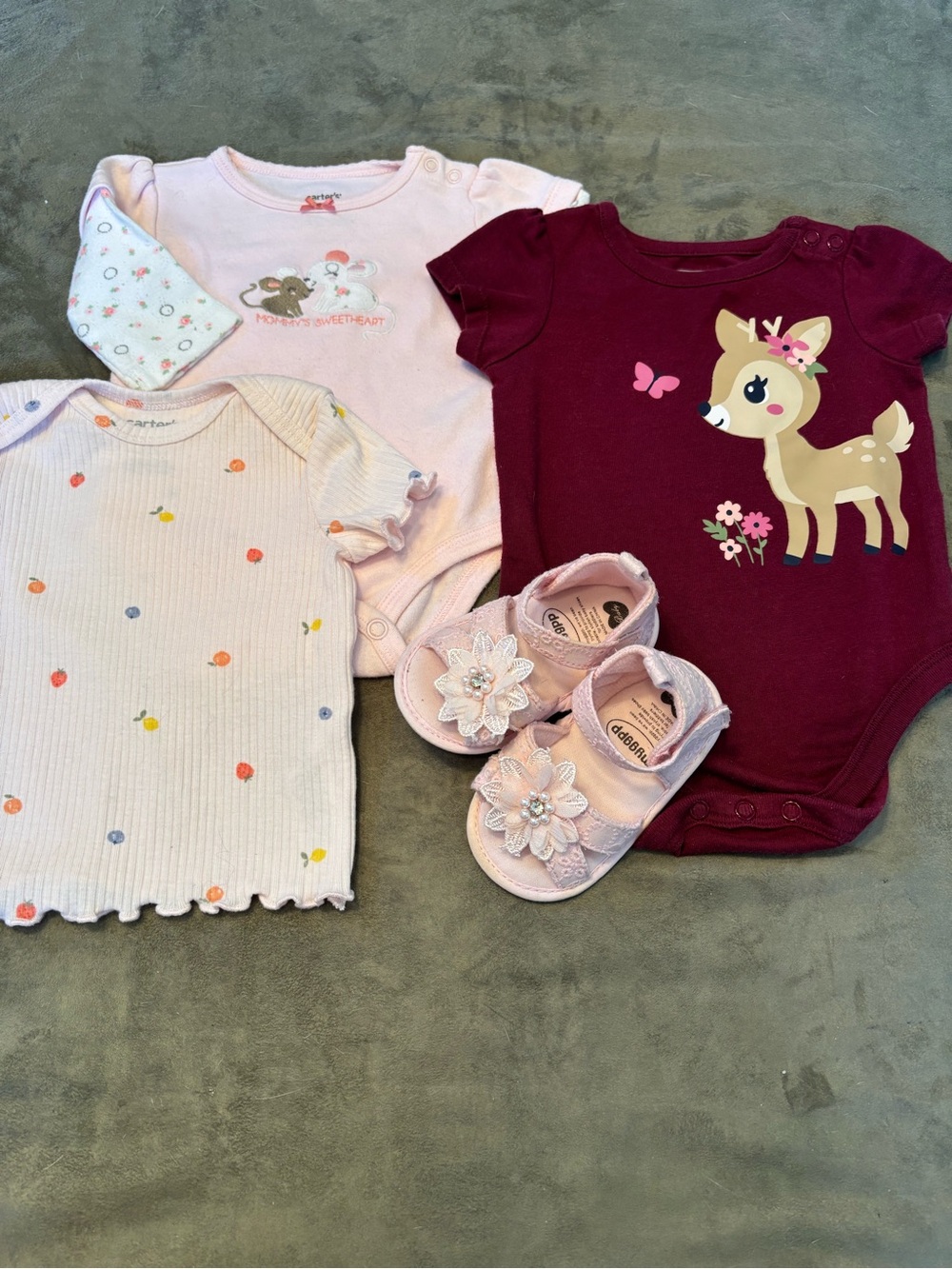 🌸 Sweet 4-Piece Baby Girl Wardrobe & Shoe Bundle (Size 3-6 Months) Cottagecore 🌸